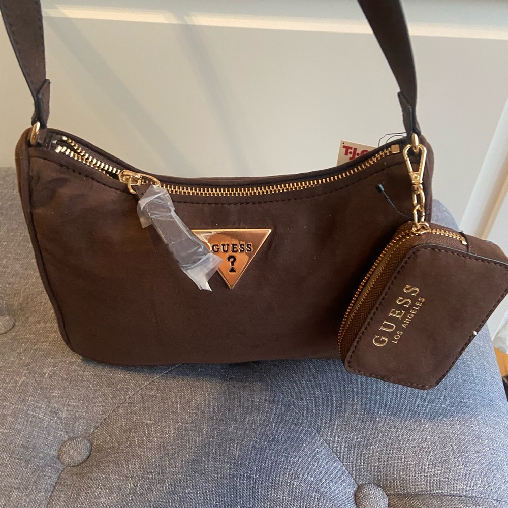 Guess Chocolate Brown Handbag with Coin Pouch